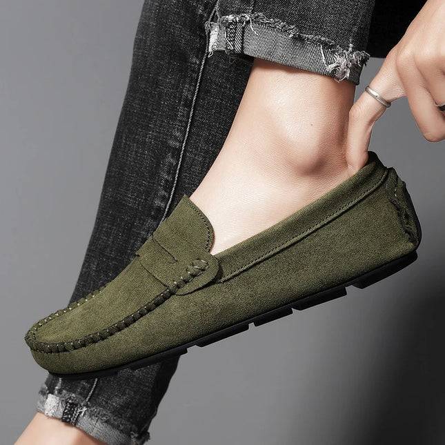 Luxury Suede Slip-On Loafers / Driving Shoes – Men’s Breathable Casual