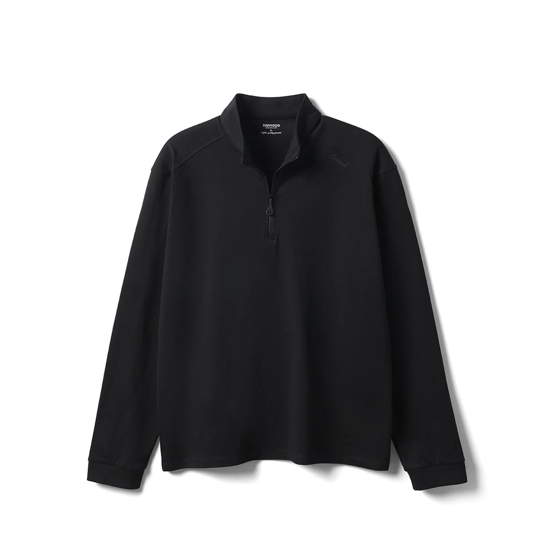 Half-Zip Long Sleeve Tee – Regular Fit T-Shirts, 230gsm-HighTouch
