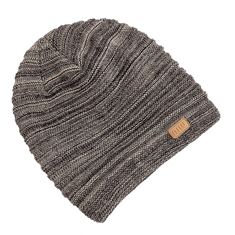 Unisex Striped Slouchy Winter Beanie-HighTouch