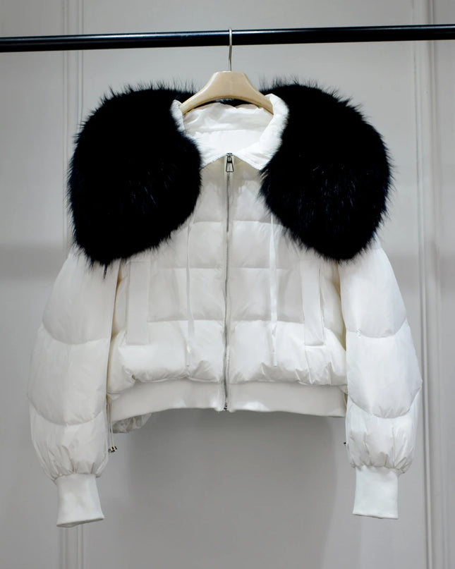 Short White Duck Down Parka Women