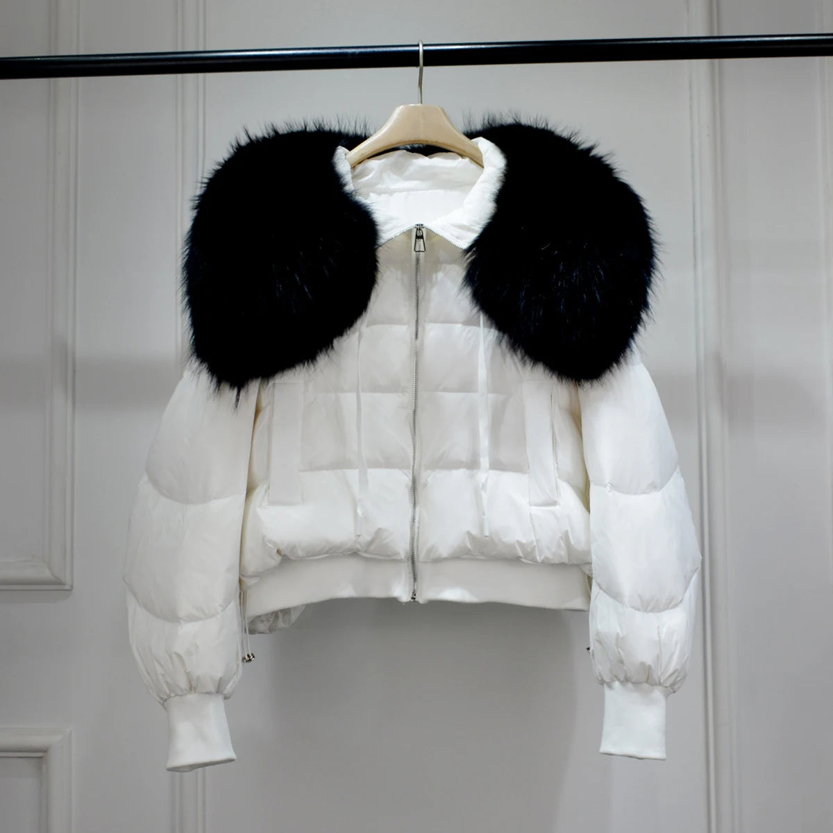 Short White Duck Down Parka Women