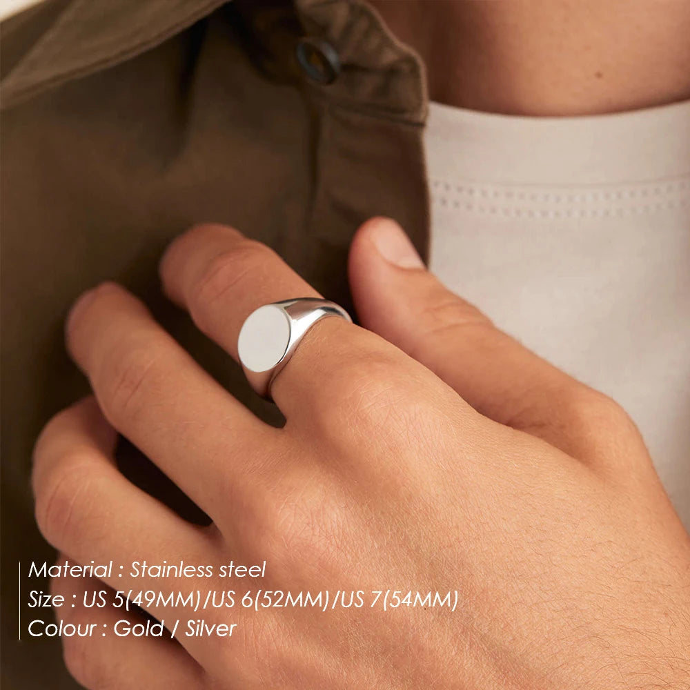 Minimalist Round Ring Gold Colour Plated Women's Rings for Parties and Festivals-HighTouch