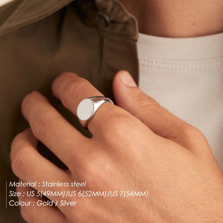 Minimalist Round Ring Gold Colour Plated Women's Rings for Parties and Festivals-HighTouch