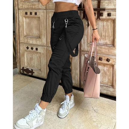 Women’s High-Waist Street Cargo Pants – Loose Wide-Leg Trousers with Pockets