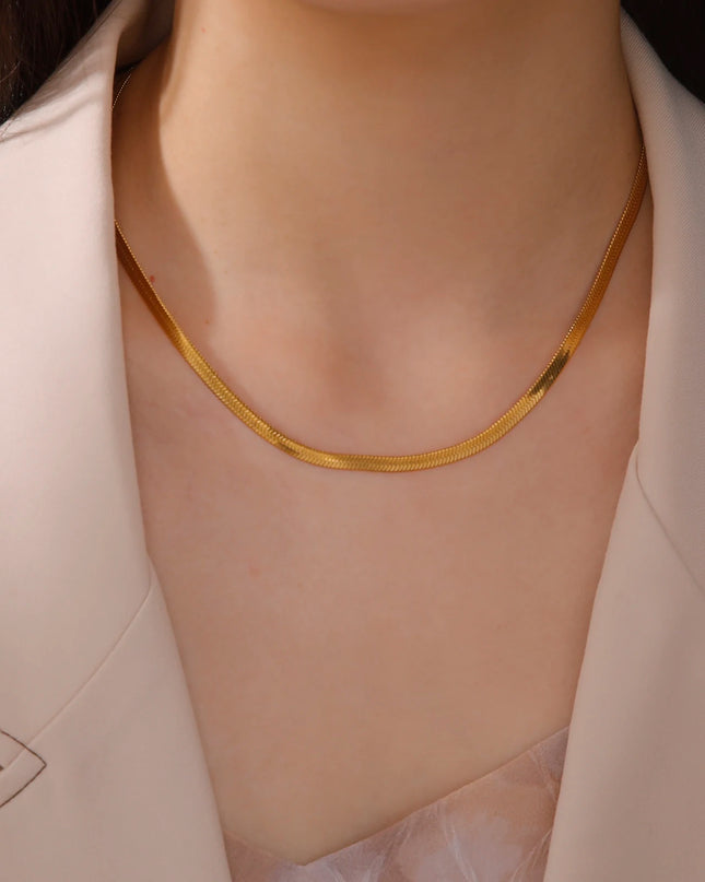 Gold Colour Stainless Steel Snake Chain Necklace