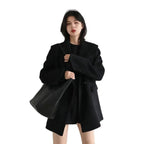 Mid-Long Wool Blend Overcoat for Women-HighTouch
