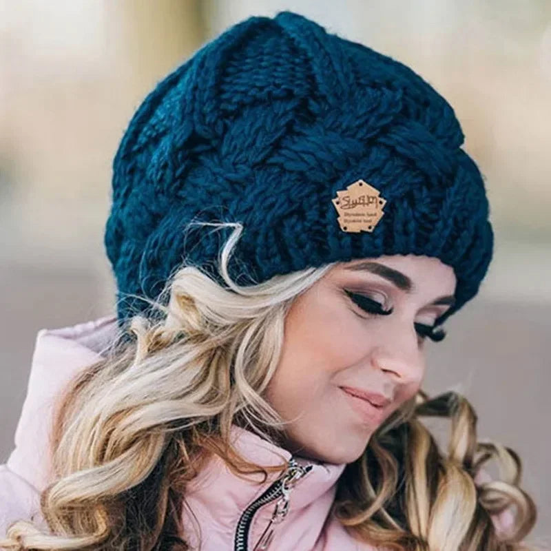 Korean Thick Knit Beanie for Women-HighTouch