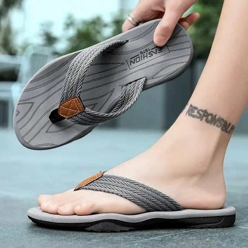 Men’s Anti-Slip Beach Flip-Flops – Lightweight & Breathable Summer Sandals-HighTouch