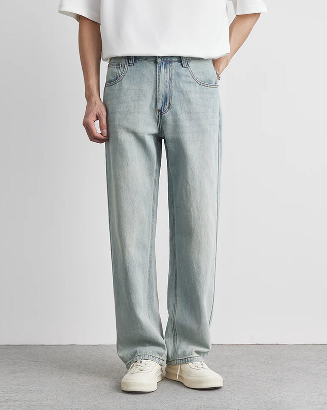 Loose Retro Lyocell Straight-Leg Jeans
