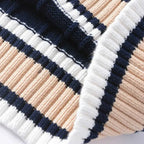 Thick Striped V-Neck Sweater Vest Unisex-HighTouch