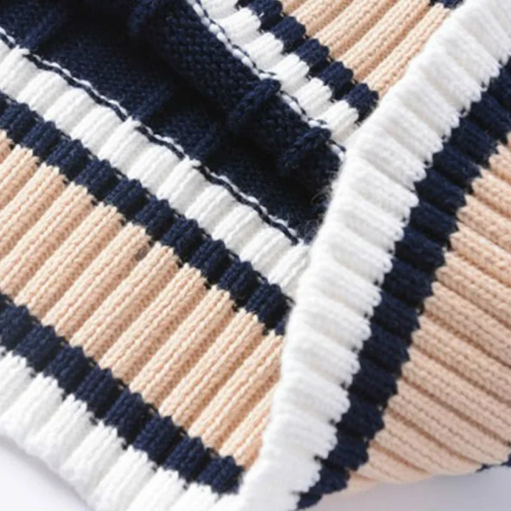 Thick Striped V-Neck Sweater Vest Unisex-HighTouch