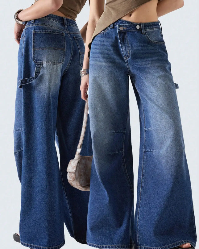 American Retro Wide-Leg Jeans Women