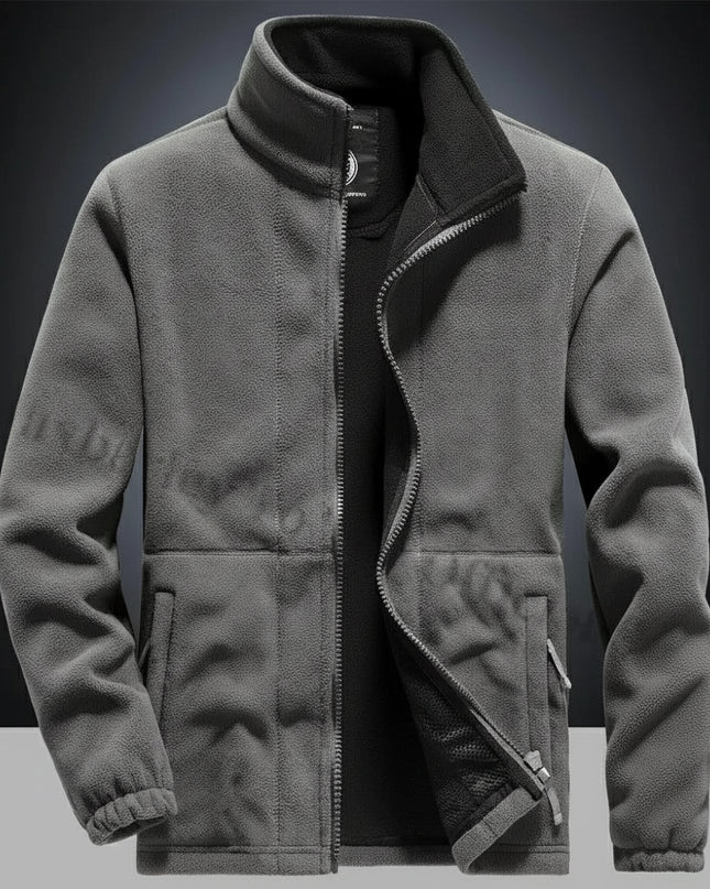 Men’s Thick Fleece Winter Jacket – Double-Pocket Hiking & Ski Outerwear