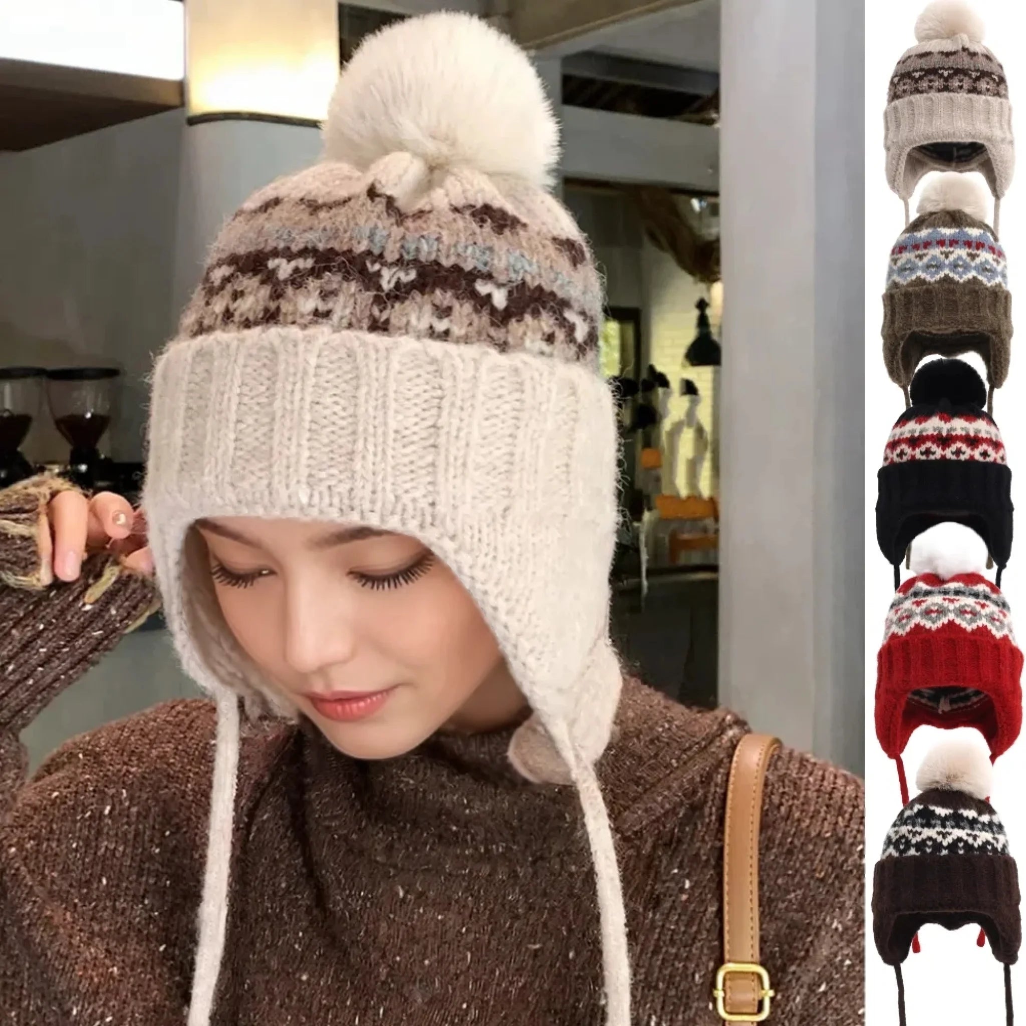 Fashionable Women's Winter Beanie with Pom-Pom