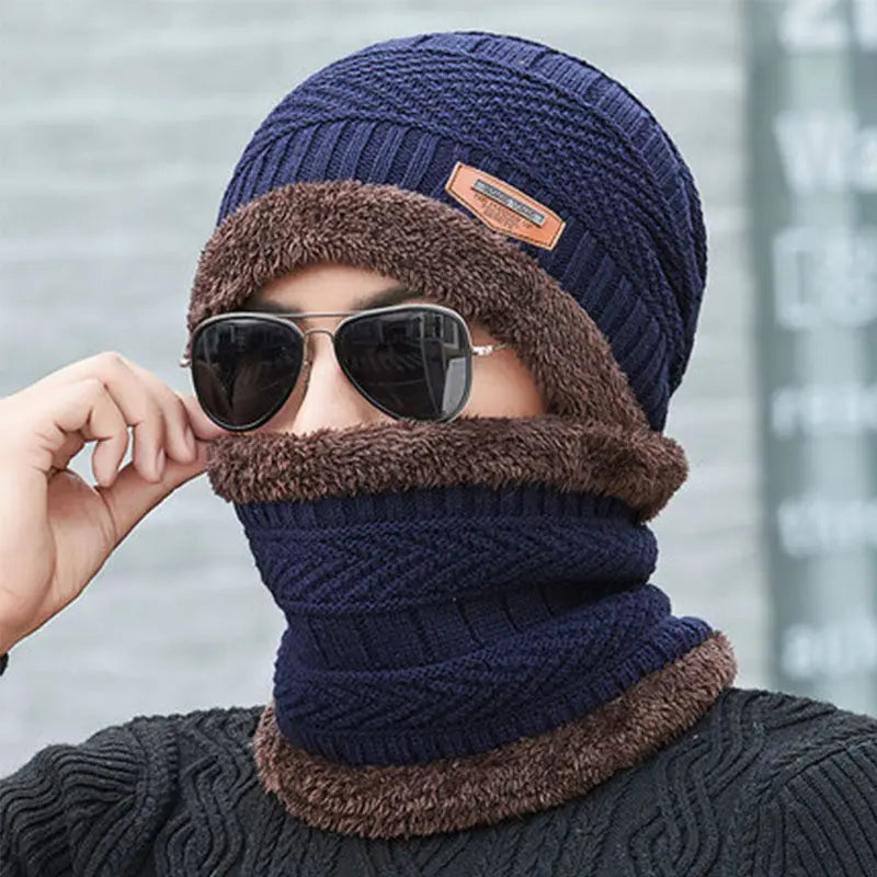 Winter Women's Plush Hooded Hat Scarf Mask 3-in-1 Ear Cover