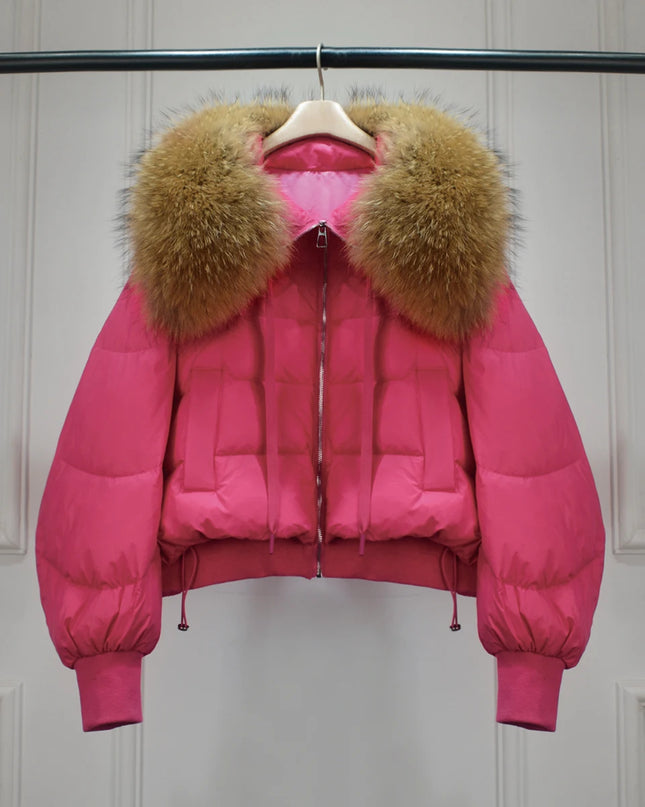 Short White Duck Down Parka Women
