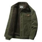 Plus Velvet Corduroy Parka Jacket Men-HighTouch