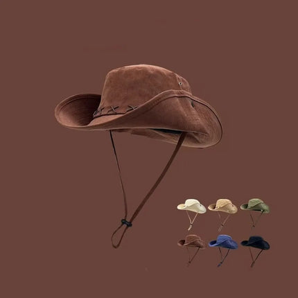 Breathable Western Cowboy Hat – Wide Brim, Adjustable, Summer Sun Protection