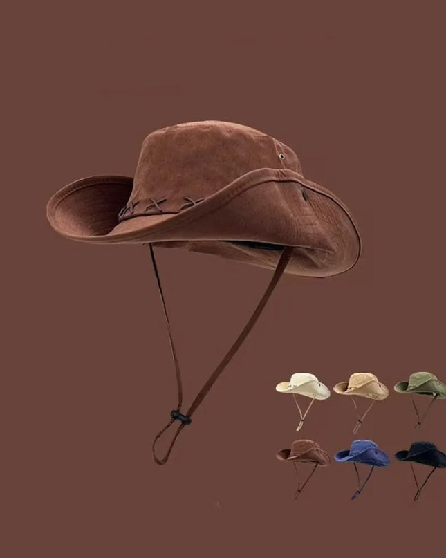 Breathable Western Cowboy Hat – Wide Brim, Adjustable, Summer Sun Protection