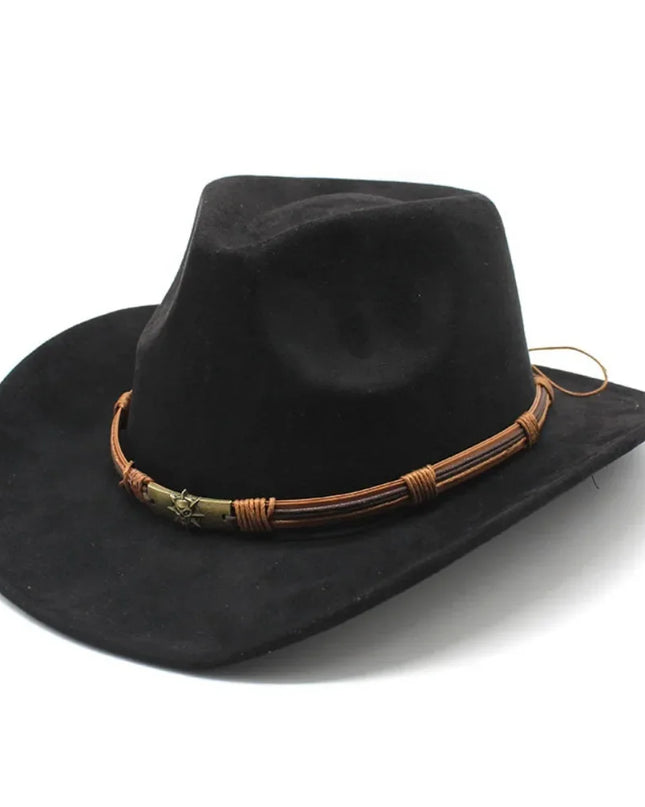 Western Cowboy Hat – Jazz Knight felt hat with bull-shaped décor