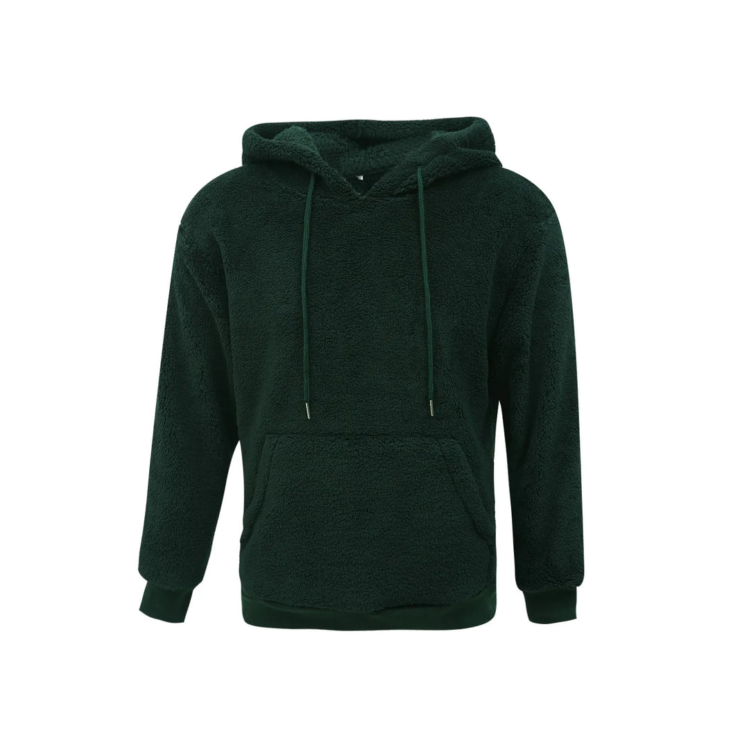 Men's Sherpa Fuzzy Pullover Hoodie-HighTouch