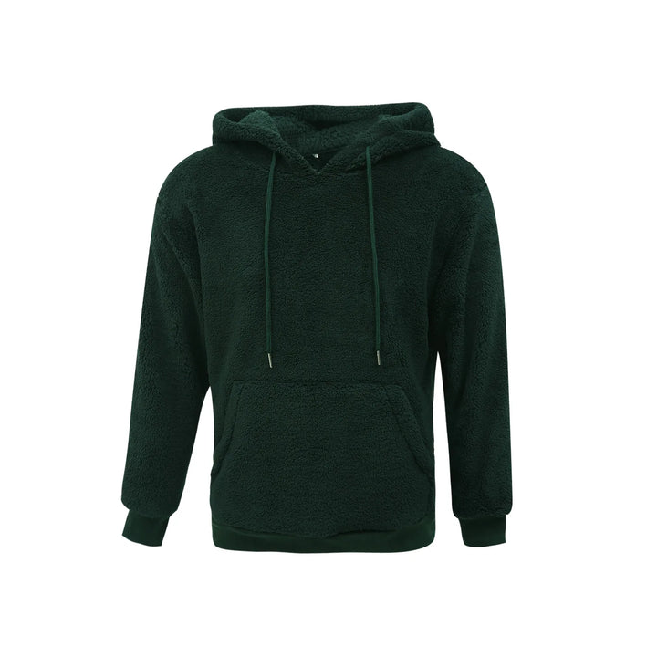 Men's Sherpa Fuzzy Pullover Hoodie-HighTouch