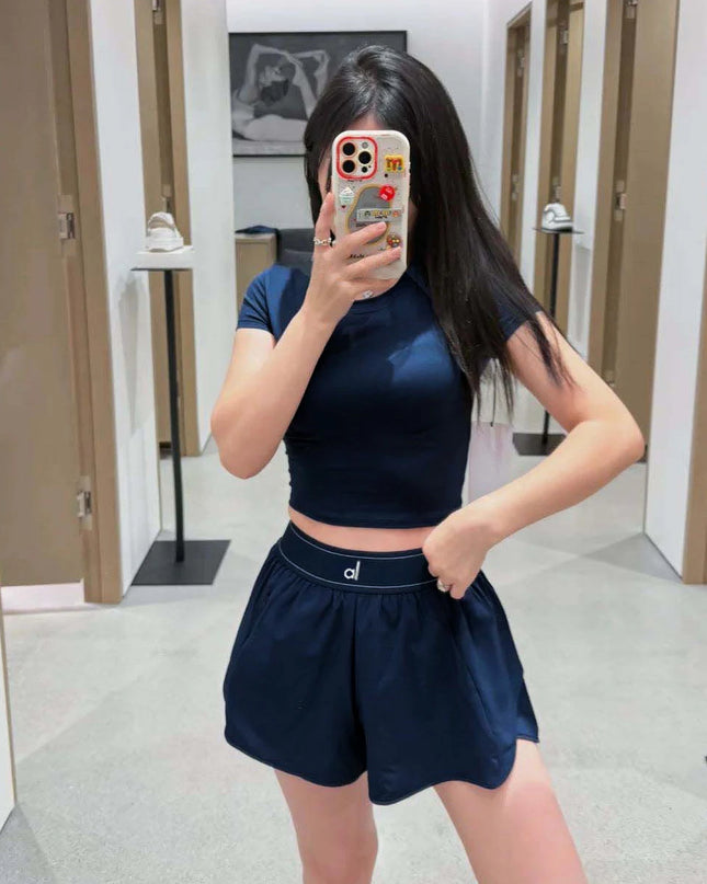 Summer Women's Thin Fast Drying Sports Shorts Elastic High Waist Loose Yoga Shorts Comfortable Yoga Running Gym Shorts