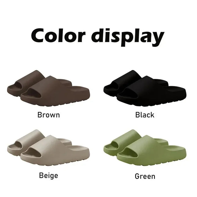 Cloud‑Style Thick‑Sole EVA Slides – Plush Cocoa Comfort for Beach or Home