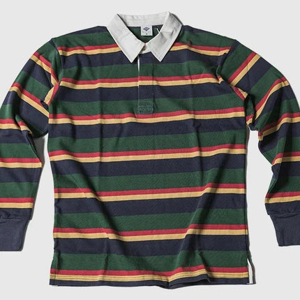 Non Stock Ivy League Fashion Striped Polo Shirt Retro Preppy Style Men's Long-Sleeve Tee