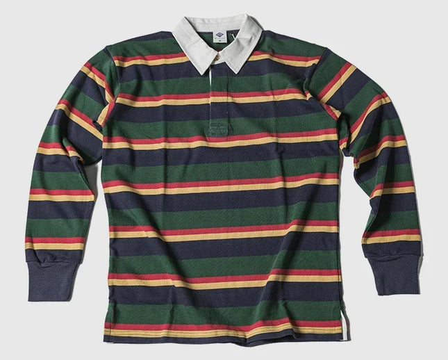 Non Stock Ivy League Fashion Striped Polo Shirt Retro Preppy Style Men's Long-Sleeve Tee