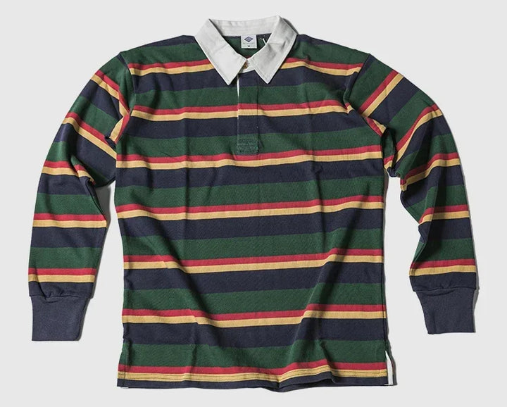 Non Stock Ivy League Fashion Striped Polo Shirt Retro Preppy Style Men's Long-Sleeve Tee-HighTouch