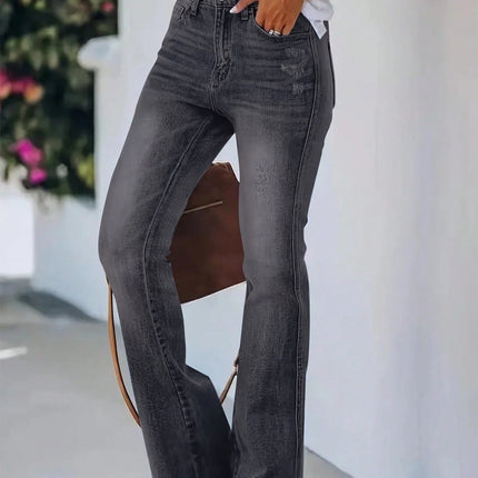 High-Waist Slimming Horn Jeans Women