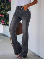 High-Waist Slimming Horn Jeans Women-HighTouch