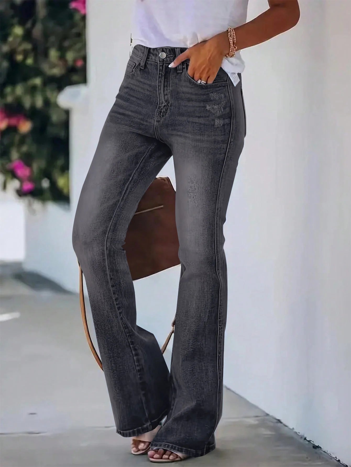High-Waist Slimming Horn Jeans Women