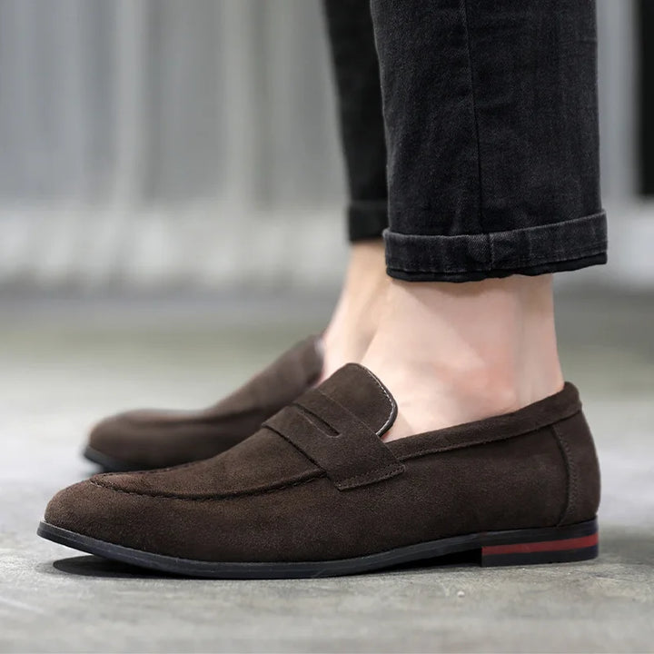 Men’s Suede Slip-On Loafers-HighTouch