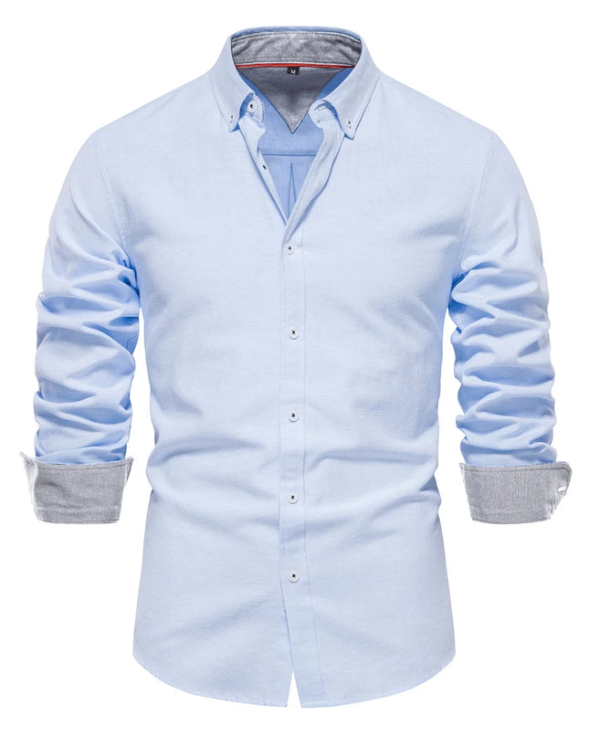 AIOPESON Men’s Cotton Oxford Shirt