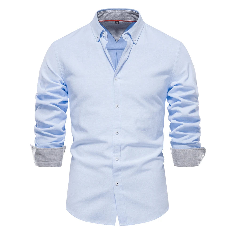 AIOPESON Men’s Cotton Oxford Shirt