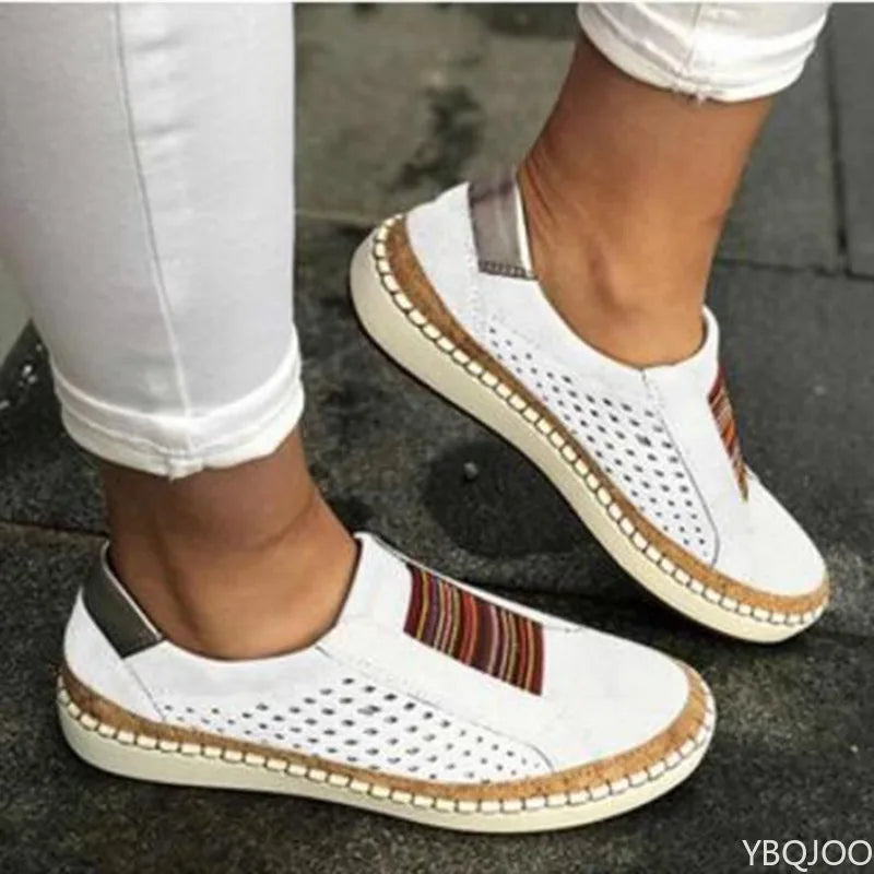 Hollow Flat Slip-On Casual Flats Shoe Women-HighTouch