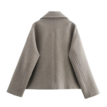 Wool-Collar Double-Breasted Women's Coat – Tailored Autumn Statement