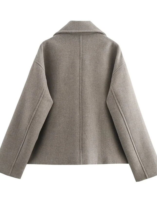 Wool-Collar Double-Breasted Women's Coat – Tailored Autumn Statement
