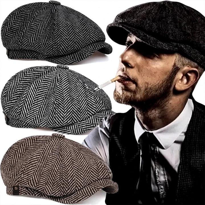 Vintage Tweed Peaky Blinders Flat Cap – Heritage Style Unisex-HighTouch
