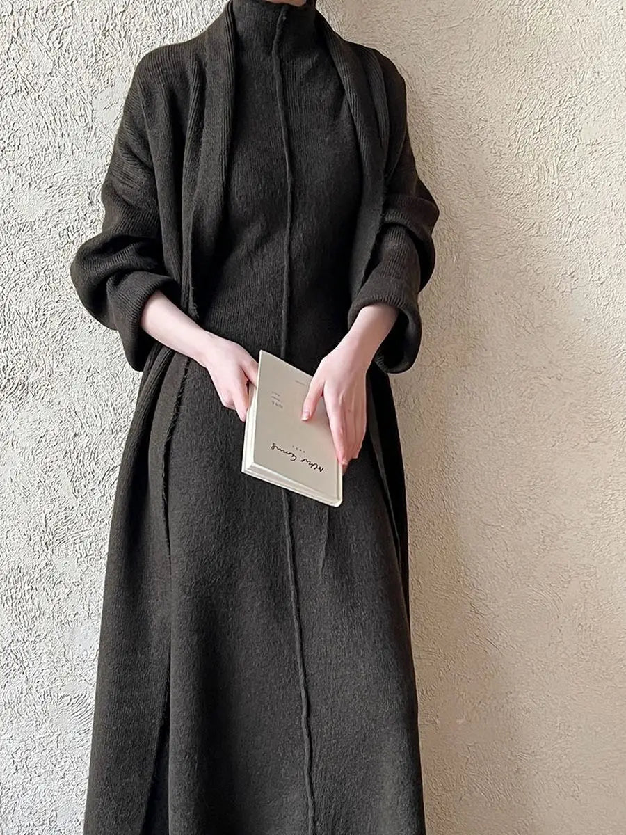 Women’s Knit Dress & Long Cardigan Set-HighTouch