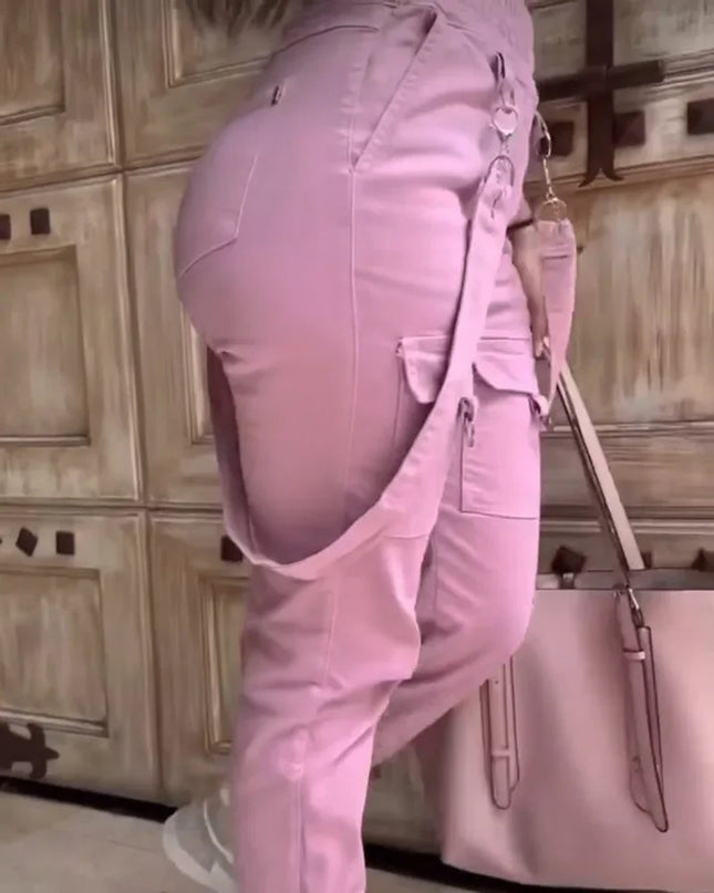 Women’s High-Waist Street Cargo Pants – Loose Wide-Leg Trousers with Pockets