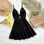 Leopard Print Backless Camisole Mini Dress – 4‑Color Summer Style-HighTouch