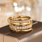 Two-Tone Hypoallergenic Copper Stackable Ring Set-HighTouch
