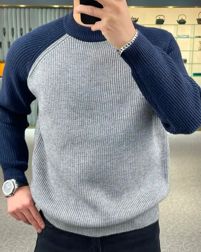 Color-Blocked Pullover Sweater Men