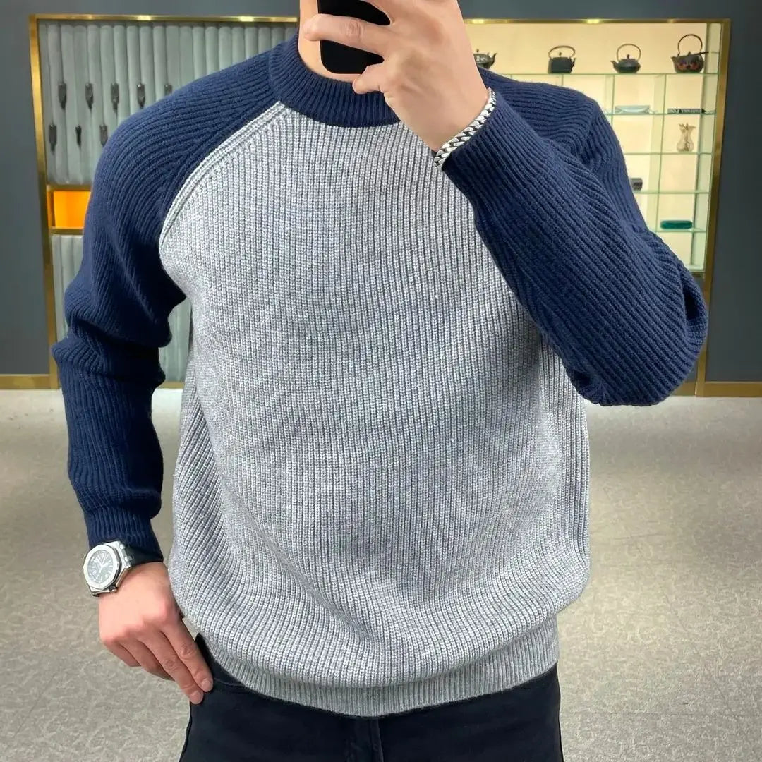 Color-Blocked Pullover Sweater Men