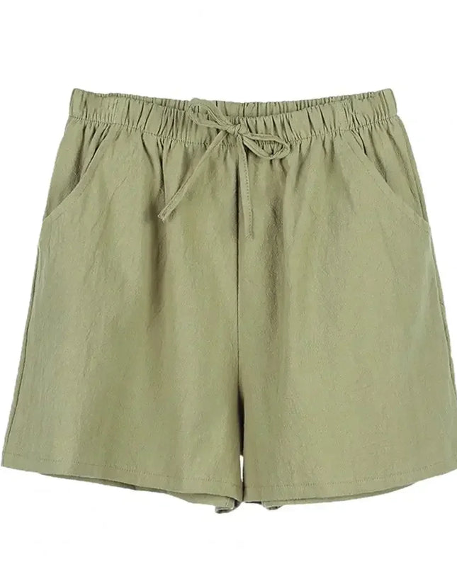 Women’s High-Waist Cotton Linen Shorts