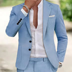 Men’s Single-Breasted Slim Solid Blazer – Big Pocket Casual Suit Jacket-HighTouch