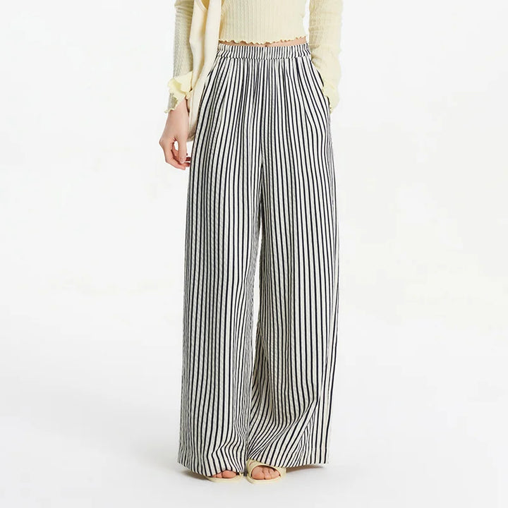 Effortless Striped Wide-Leg Palazzo Pants – Lazy-Chic & Comfort-Driven-HighTouch